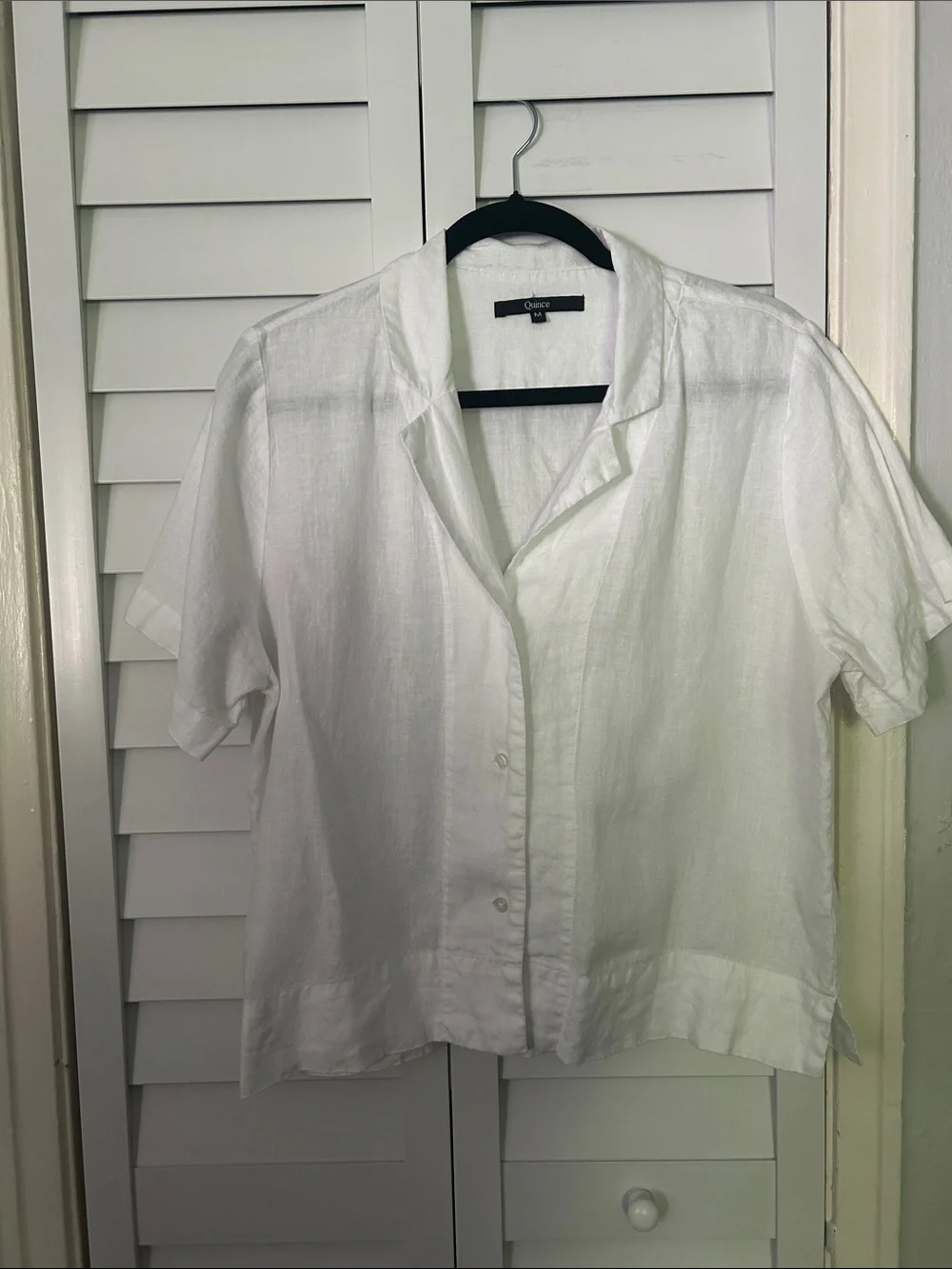 Quince White Short-Sleeve Button-Down Shirt - Picture 7 of 9